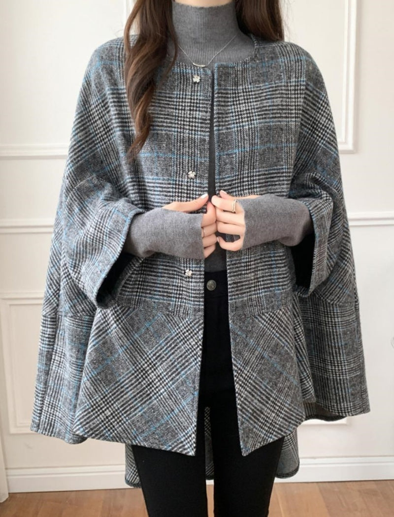 Button-Up Cape Style Outerwear