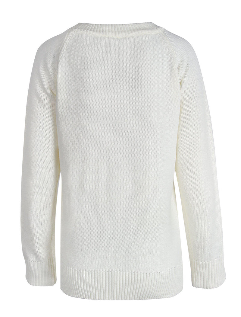 Heart Print Knit Sweater