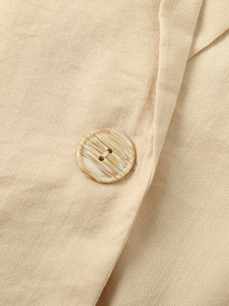 Solid Blazer and Drawstring Pants Set