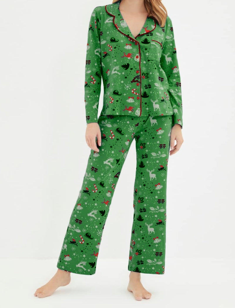 Christmas Print Pajama Pants Set