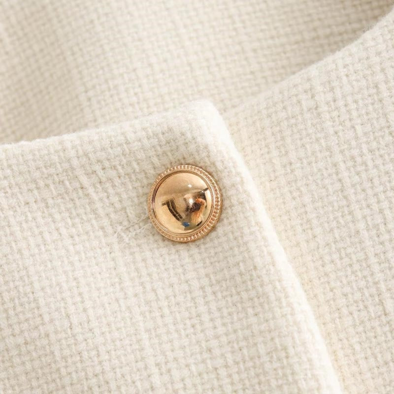 Pocket Front Cropped Button-Up Jacket