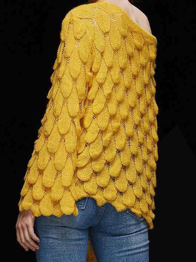 Solid One-Shoulder Sweater