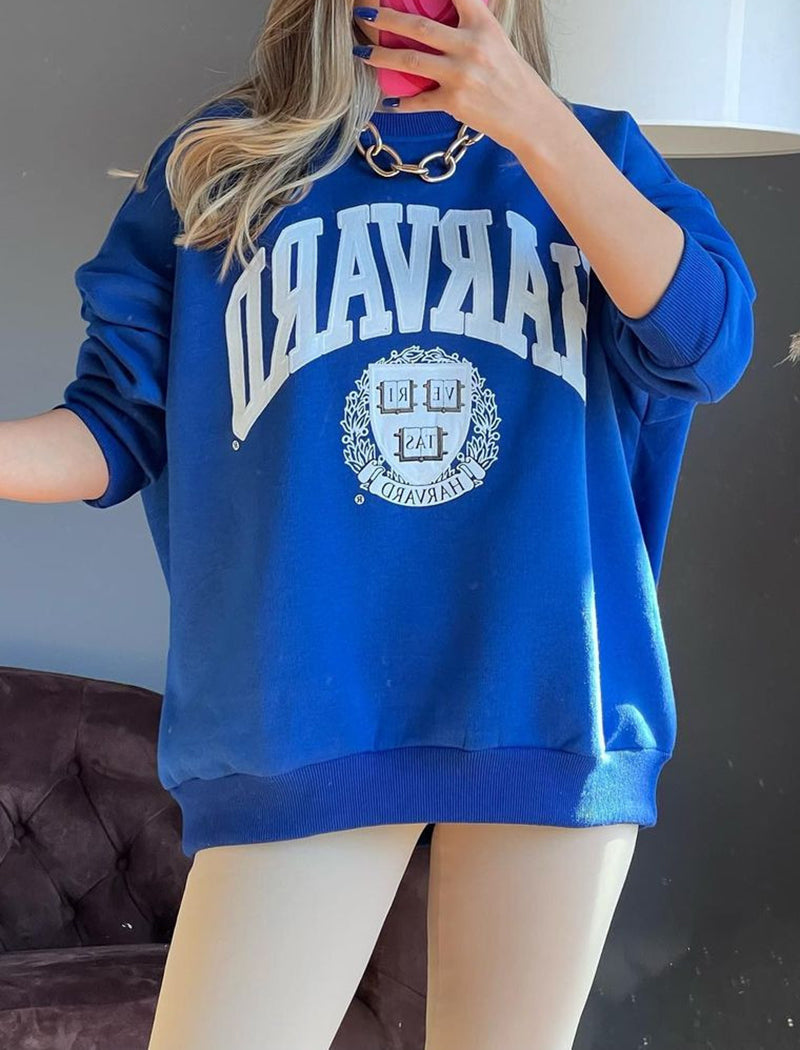 Letter Graphic Long-Sleeve Pullover
