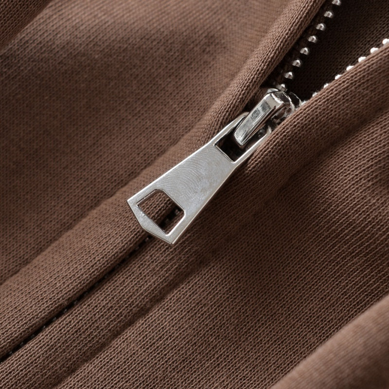 Cropped Zip-Up Hoodie with Drawstrings