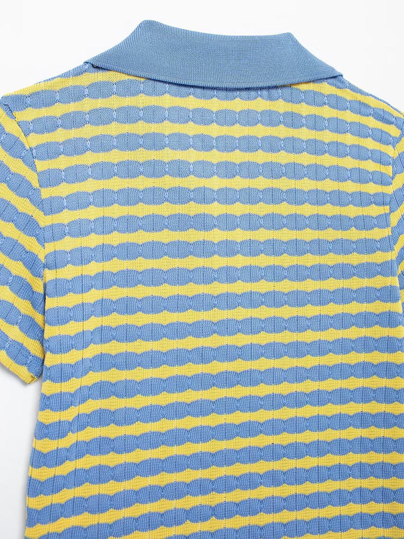 Striped Polo Tee and Shorts Set