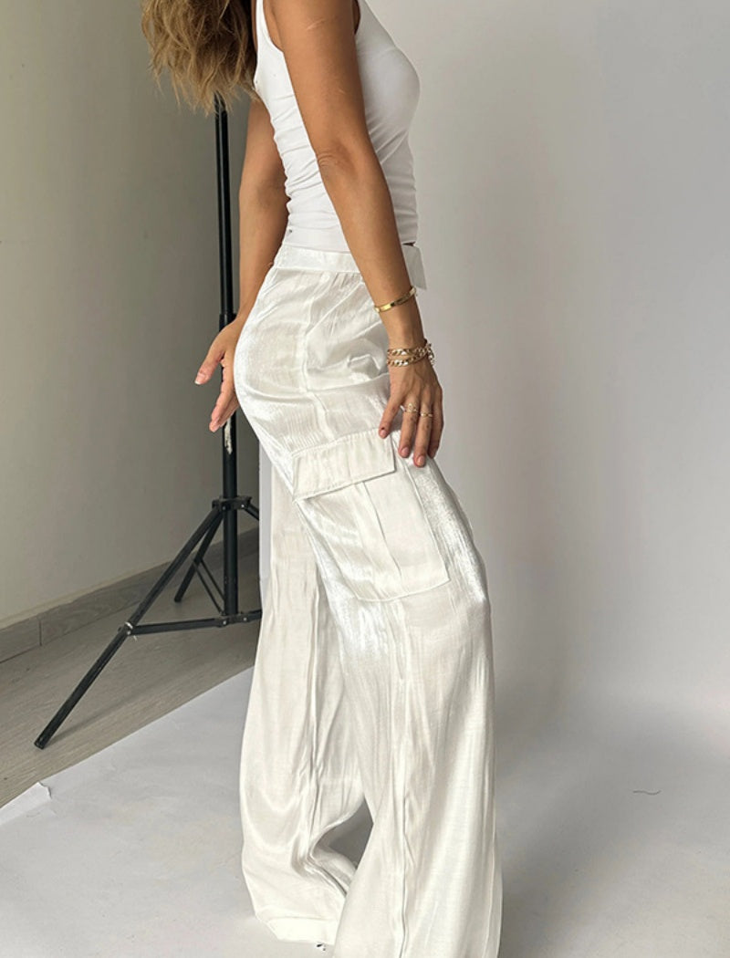 Relaxed Fit Zip Casual Pants