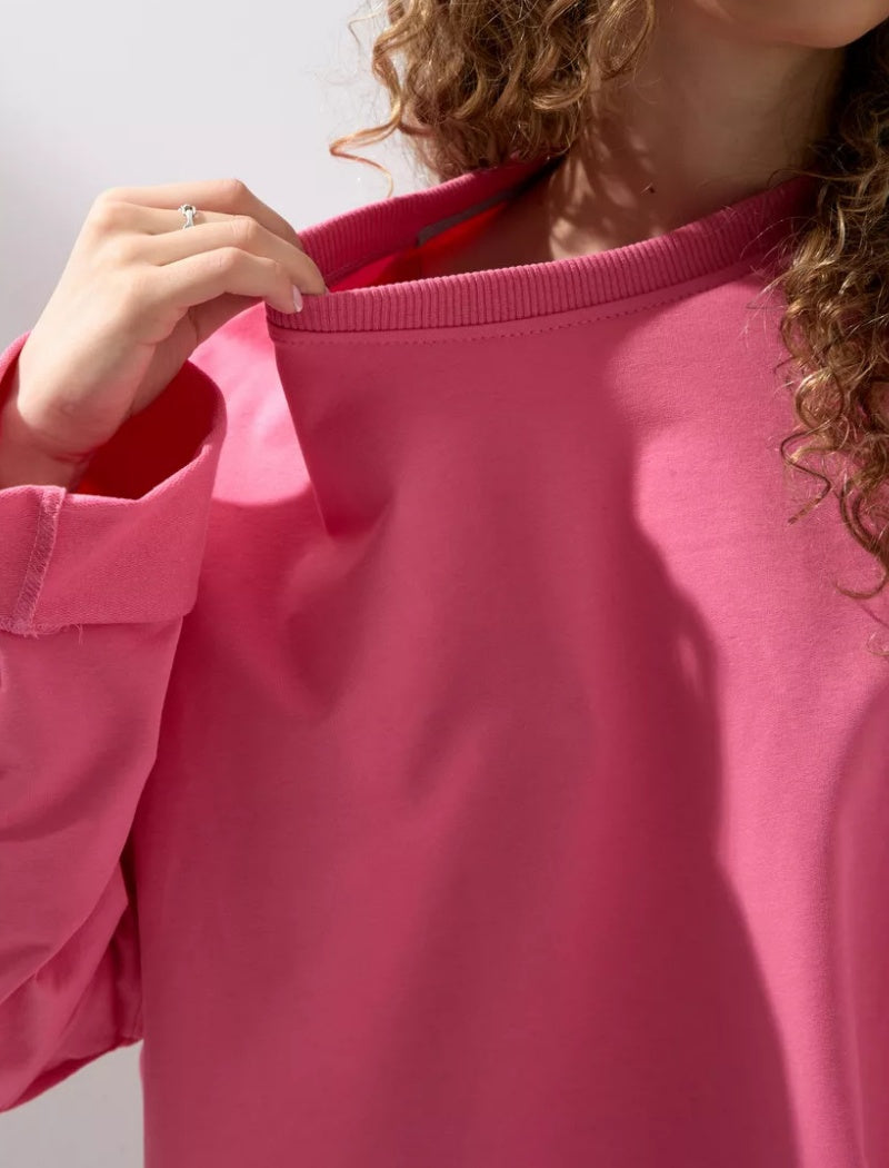 Oversized Long-Sleeves Round Neck Top