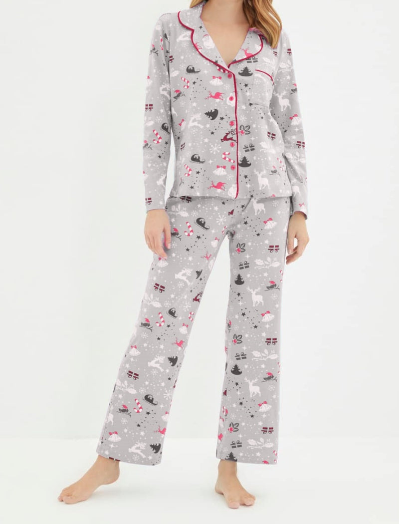Christmas Print Pajama Pants Set