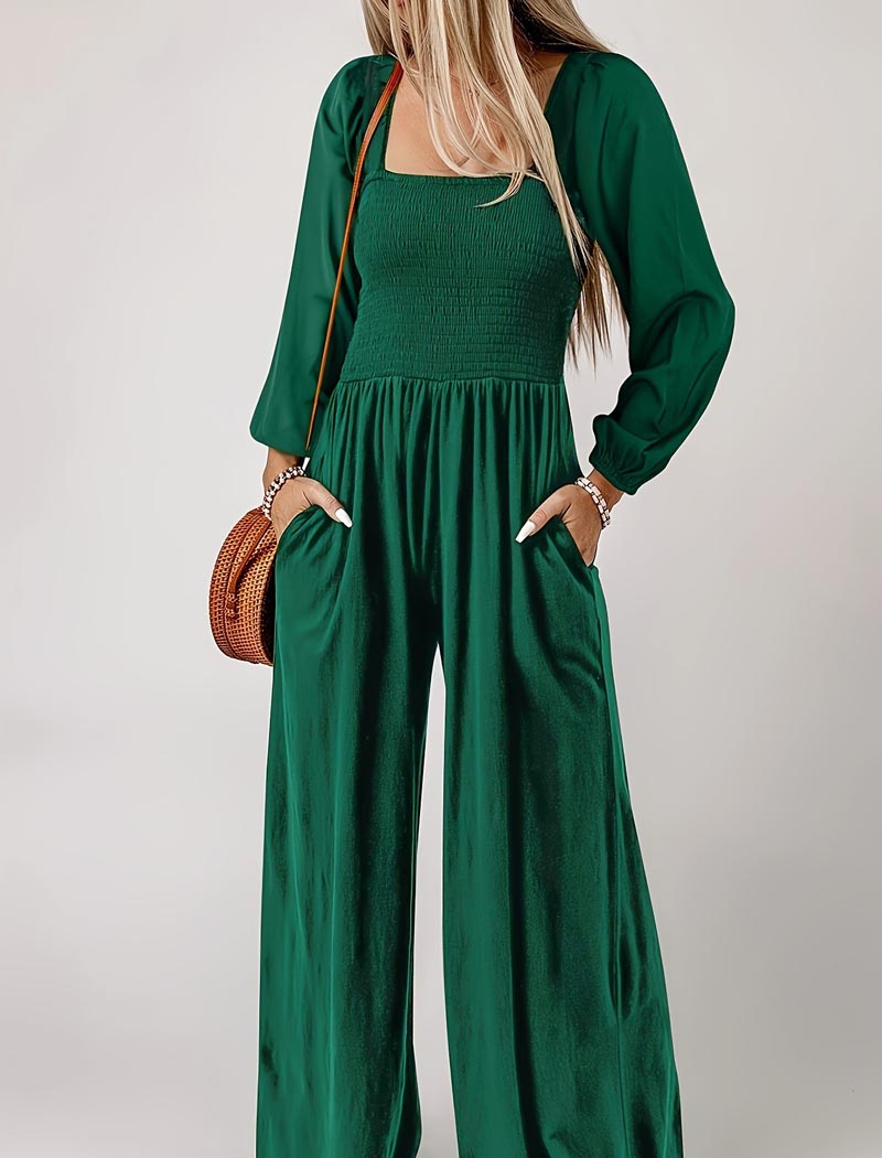 Solid Wide-Leg Jumpsuit