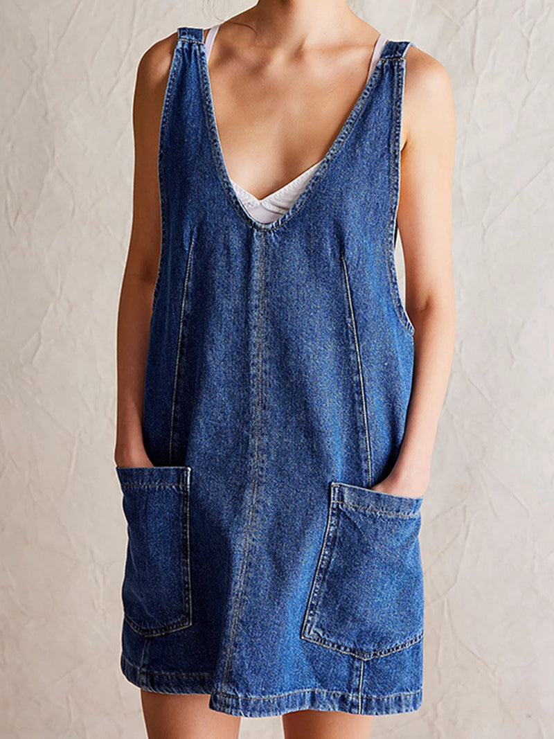 Sleeveless Pocket Mini Dress