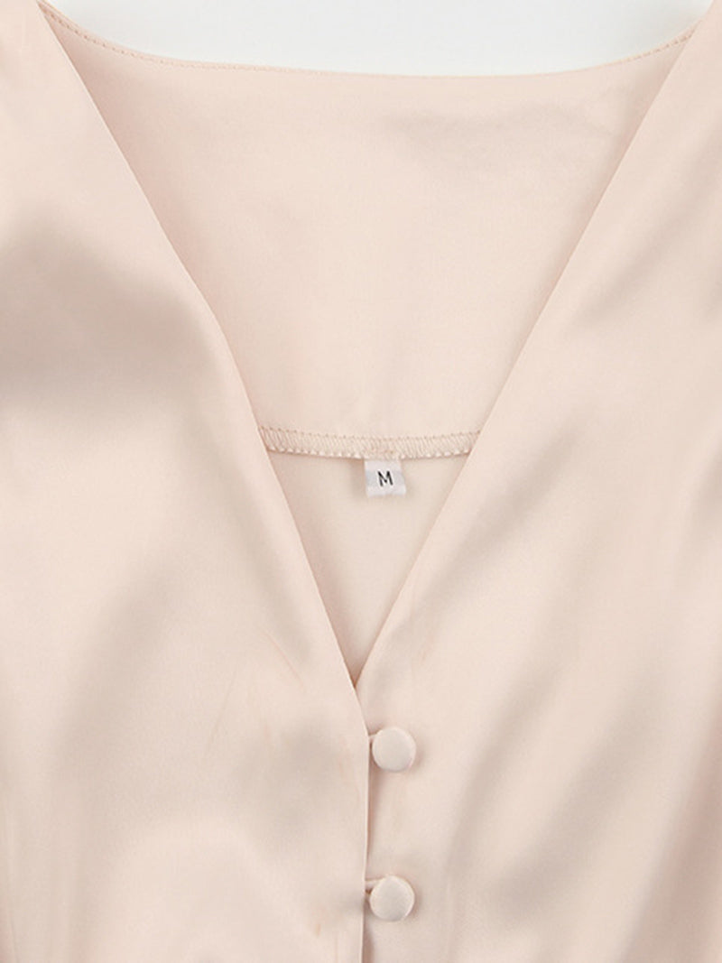 Puff Sleeve Smocked Midi Dress