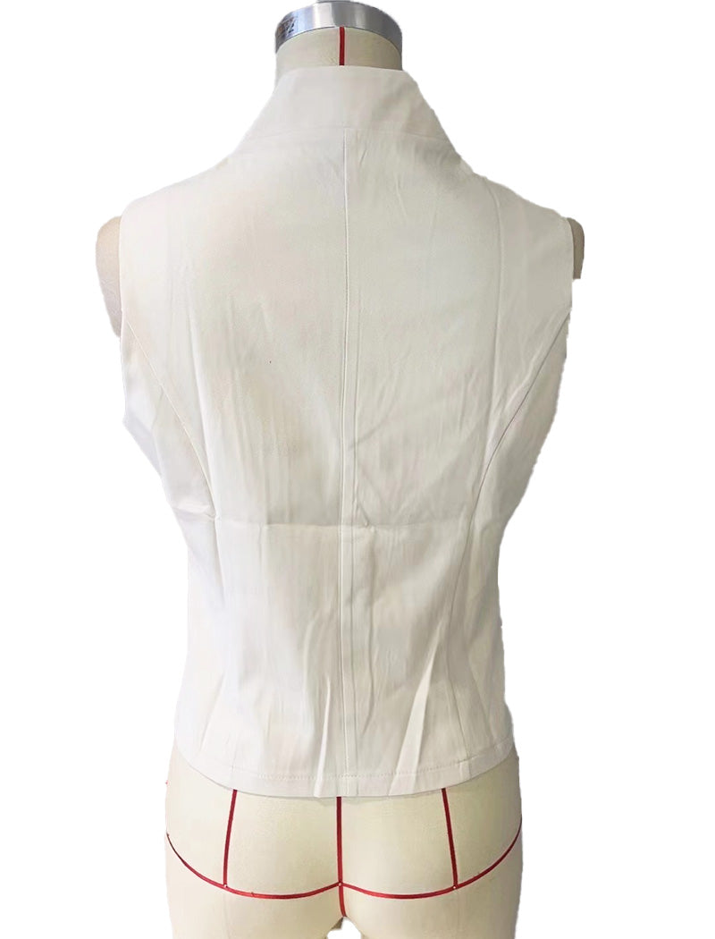 Sleeveless Notched Blazer Vest