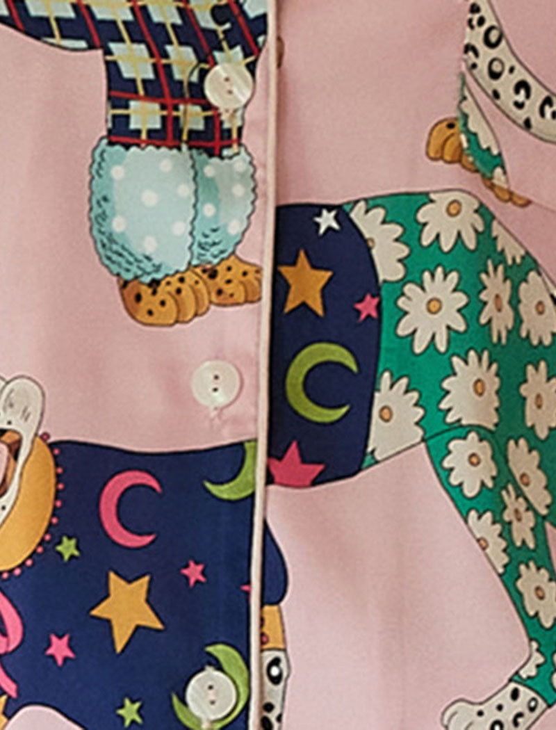 Playful Animal Print Pajama Set