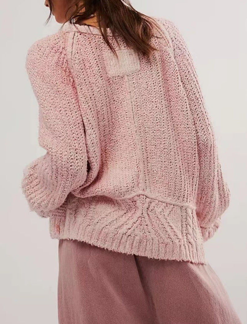 Layered Knit Pullover Sweater
