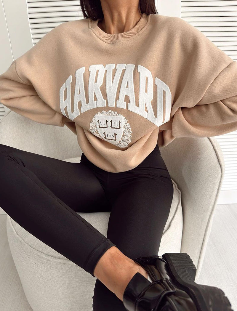 Letter Graphic Long-Sleeve Pullover