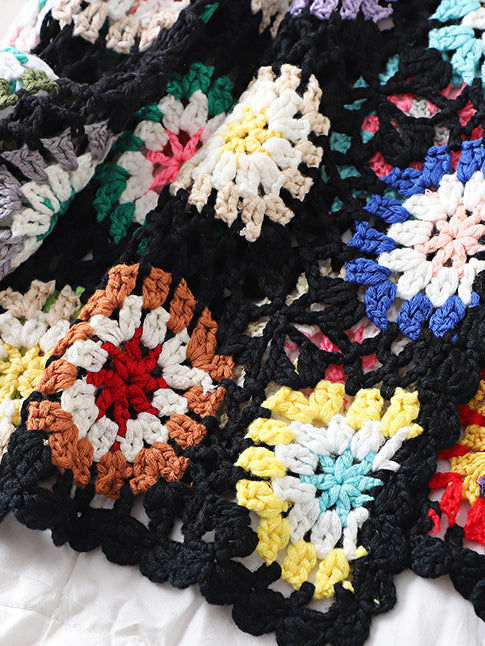 Eyelet Colorblock Cardigan