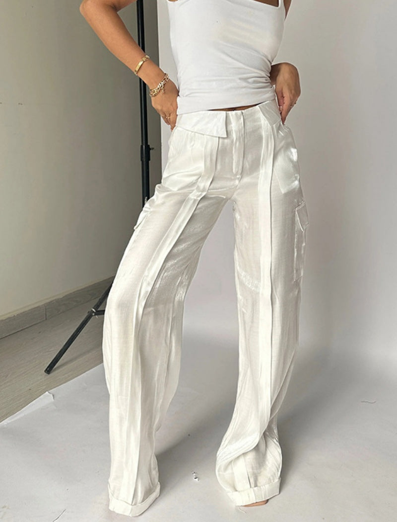 Relaxed Fit Zip Casual Pants