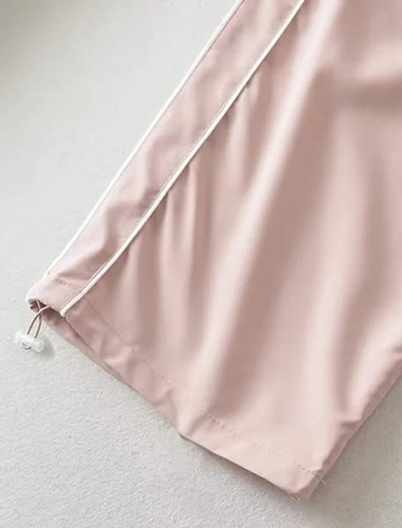 Track-Style Wide-Leg Pants