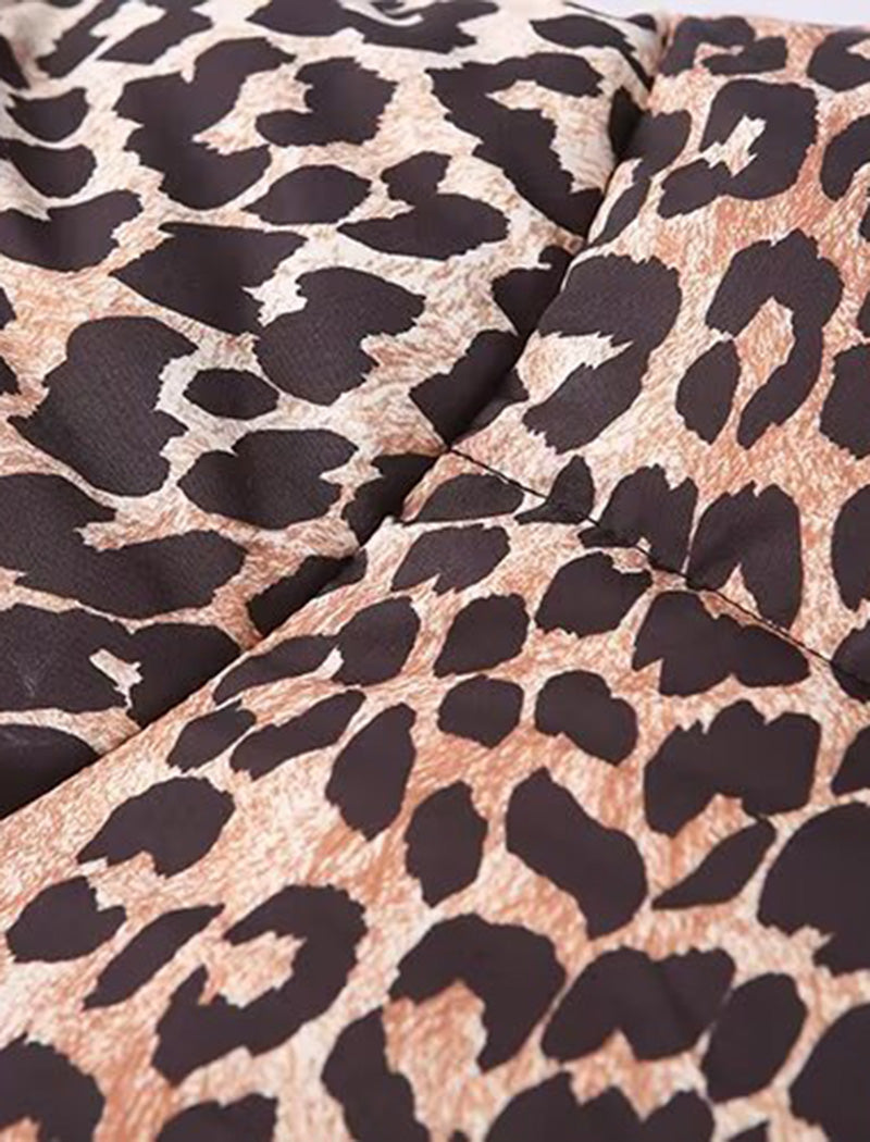 Cozy Leopard Print Puffer Jacket