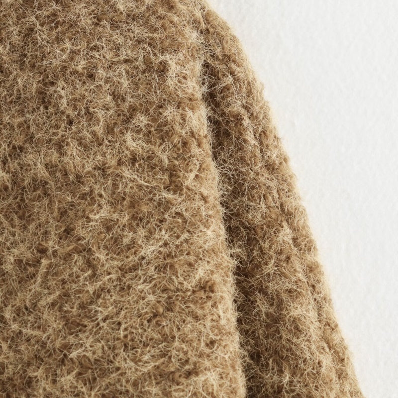 Tie-Waist Knit Long Sleeve Coat