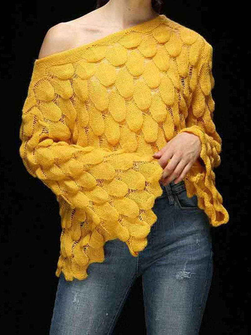 Solid One-Shoulder Sweater