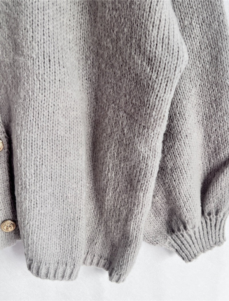 Button-Up Oversized Knit Cardigan