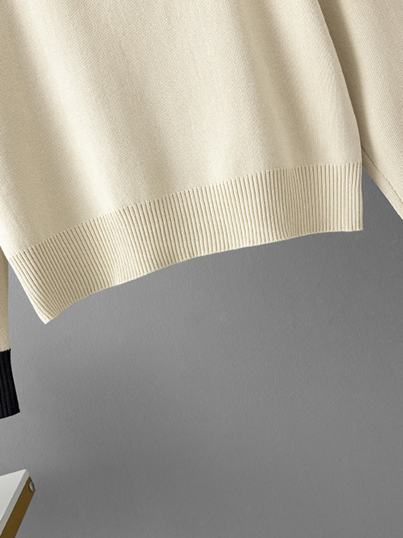 Floral Patchwork Sweater and Wide-Leg Pants Set