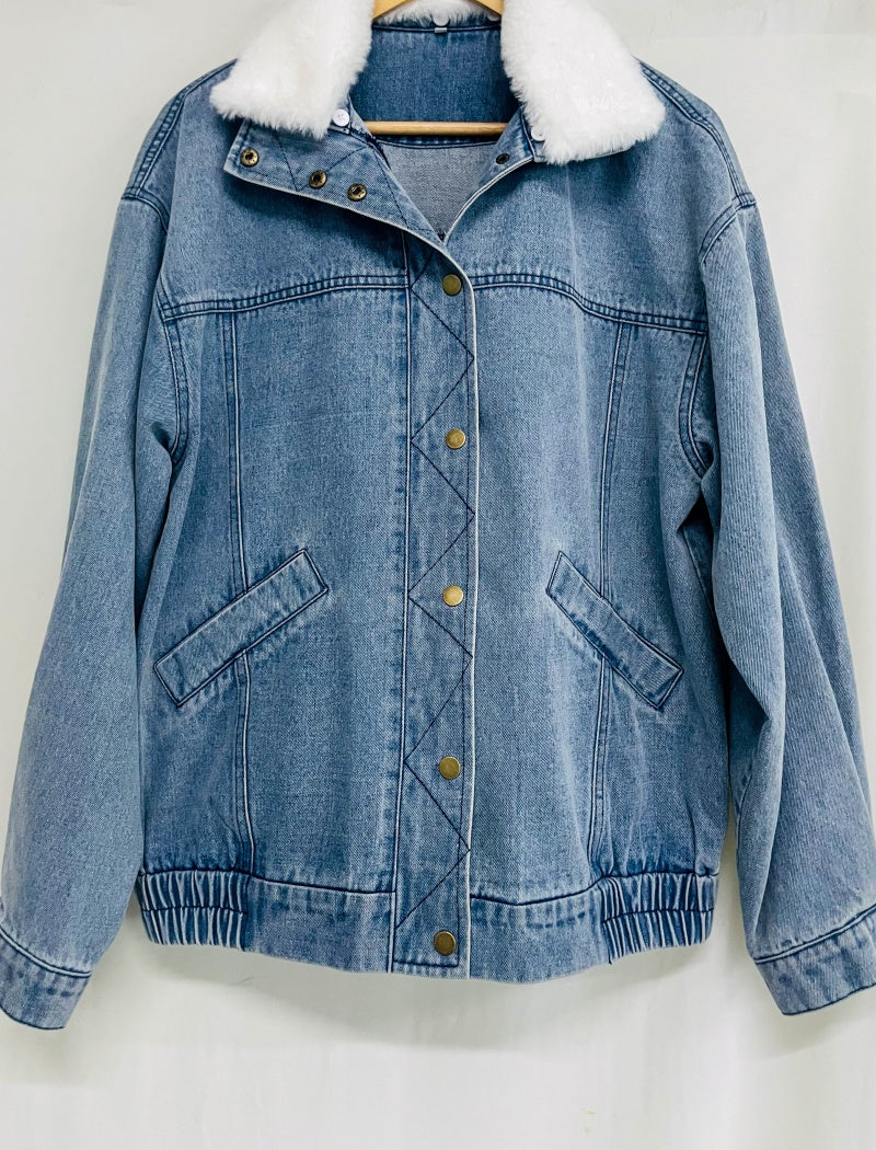 Oversized Quilted Denim Jacket