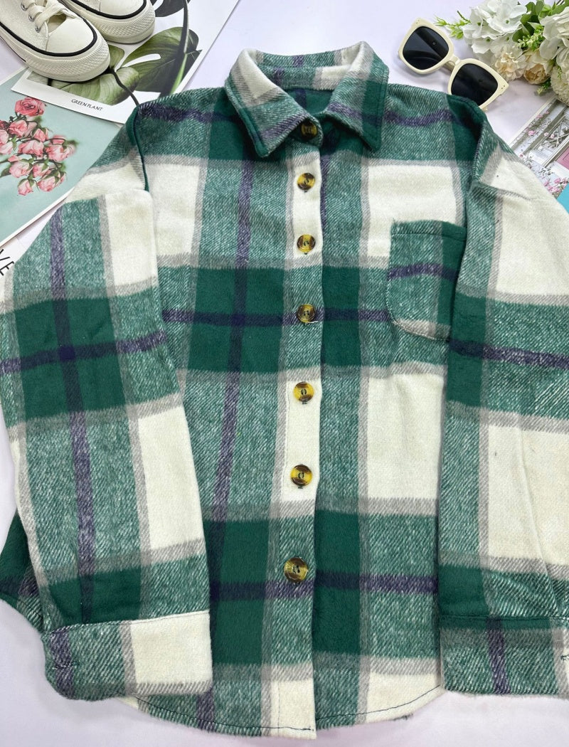Plaid Button-Down Jacket