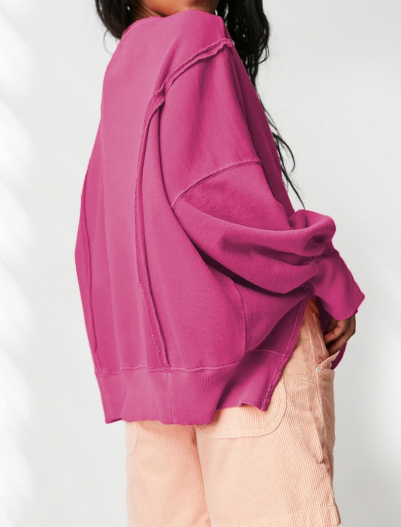 Colorblock Pullover with Contrast Trim