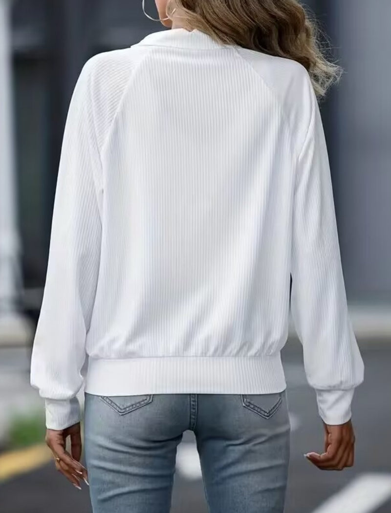 Zip-Up Lightweight Ribbed Jacket