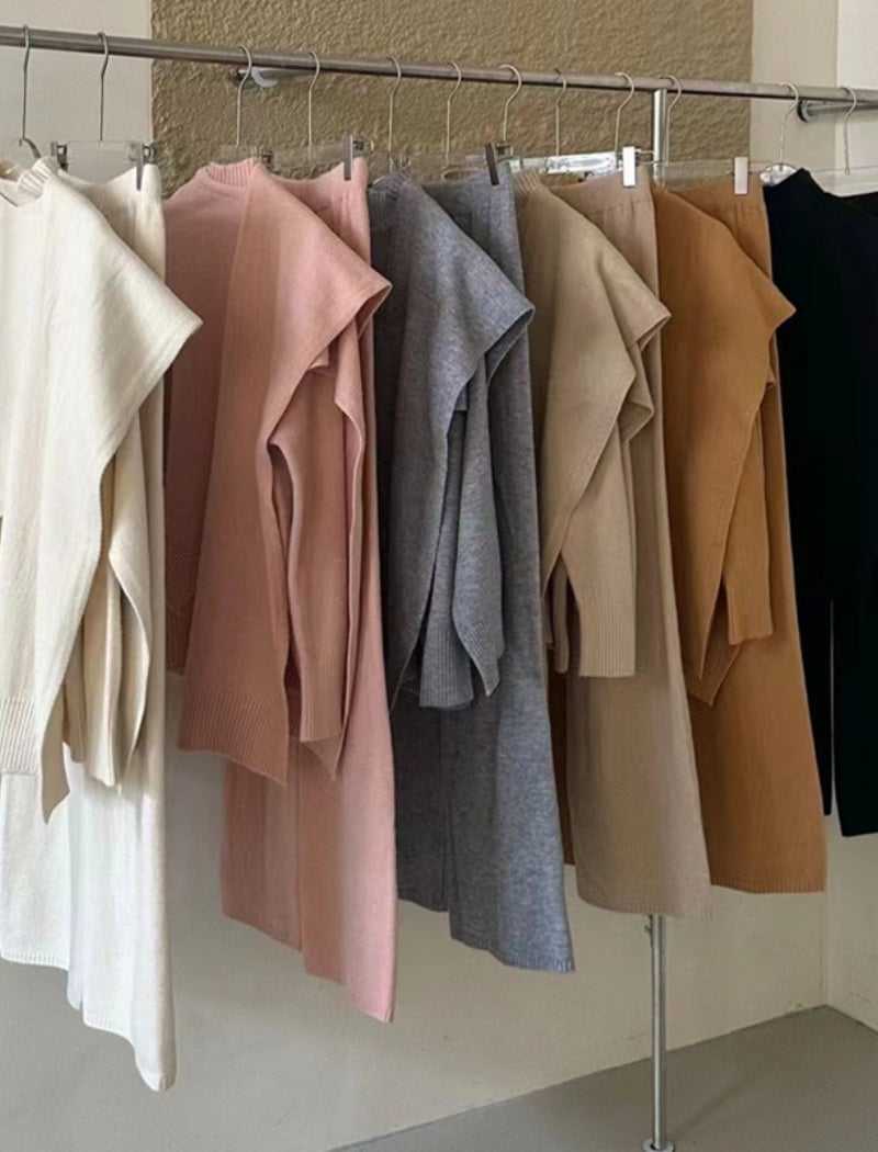 High-Neck Lounge Set with Layered Top