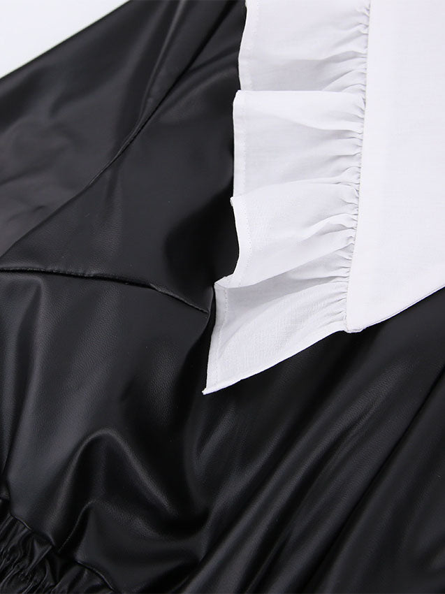 Cinched Waist High-Waisted Long Sleeve Dress