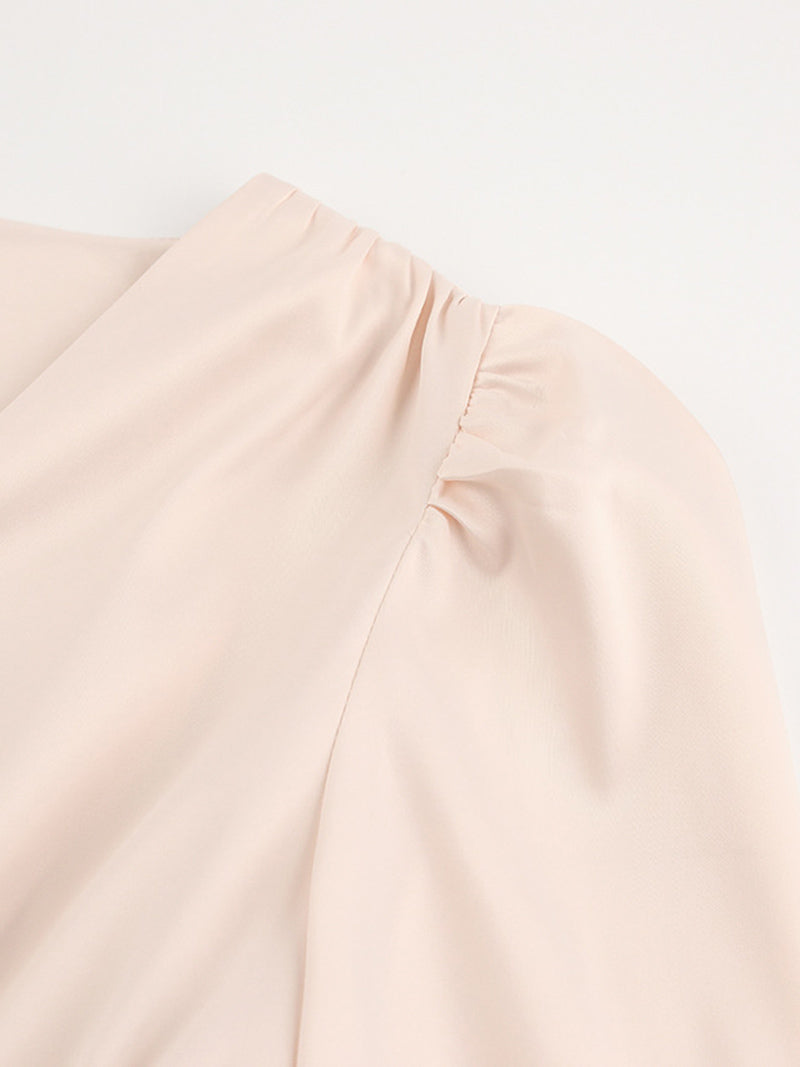 Puff Sleeve Smocked Midi Dress