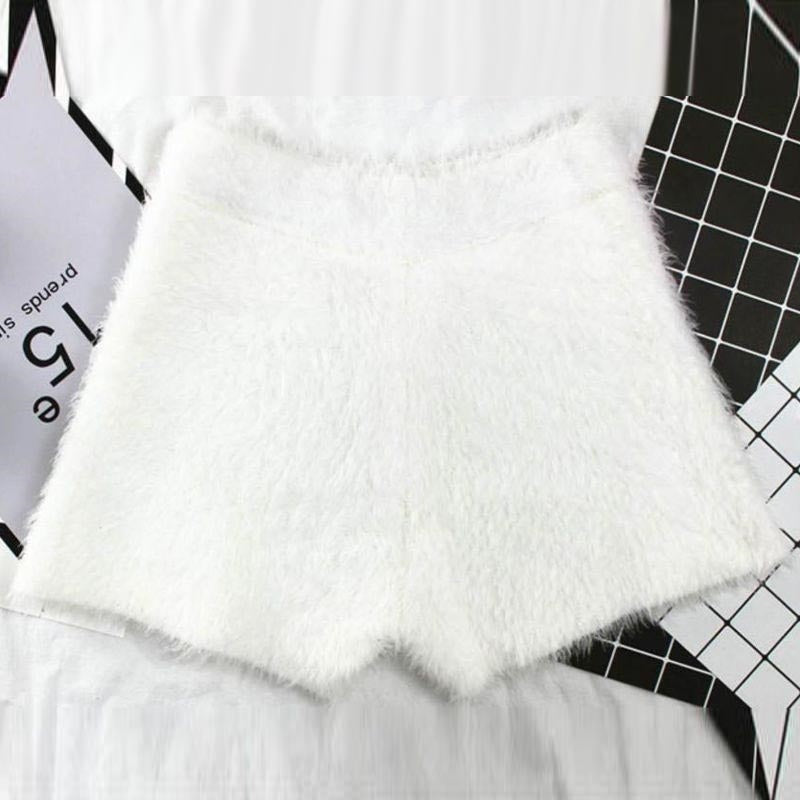 High-Waisted Knit Fleece Shorts