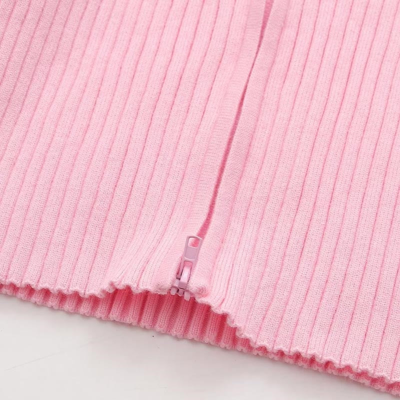 Fur-Trimmed Ribbed Cropped Jacket