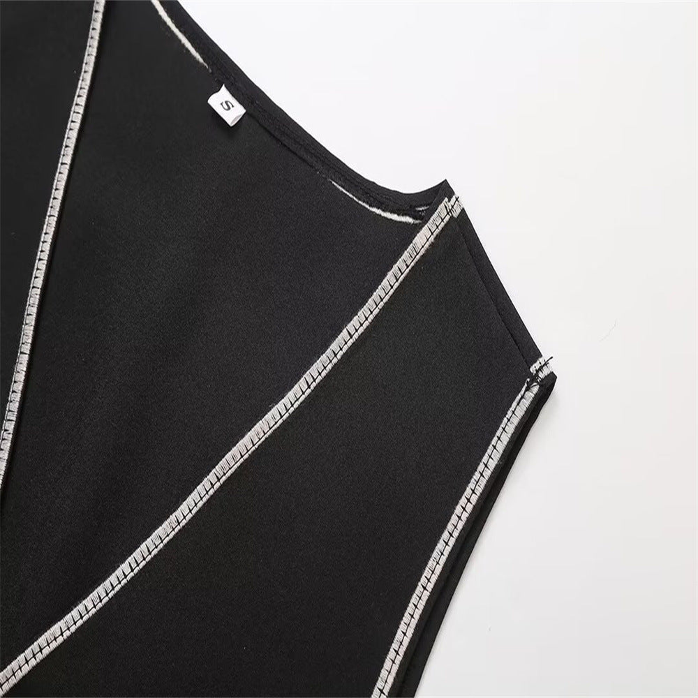 Button-Front V-Neck Vest