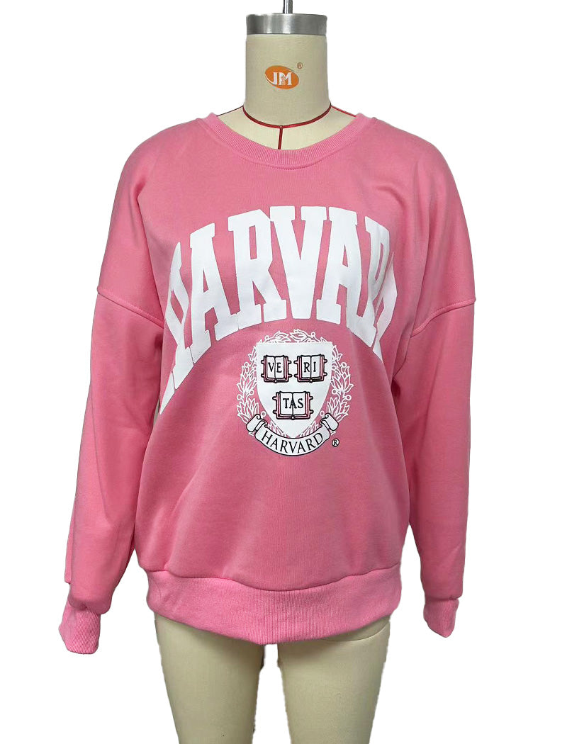 Letter Graphic Long-Sleeve Pullover