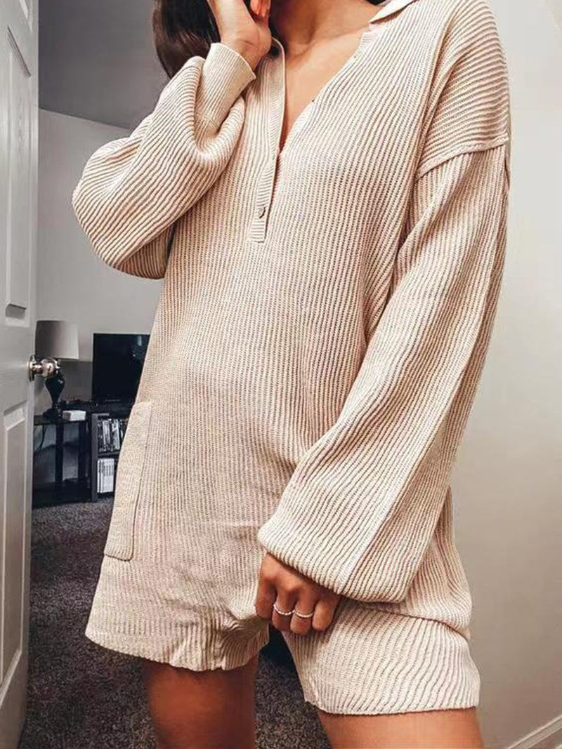 Solid Oversized Buttoned Romper
