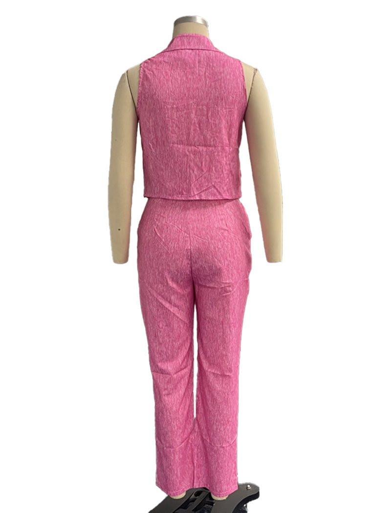 Tailored Sleeveless Blazer and Pants Set