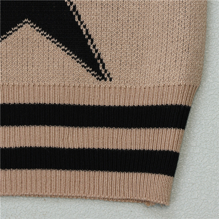 Star Print Cardigan and Wide-Leg Pants Set