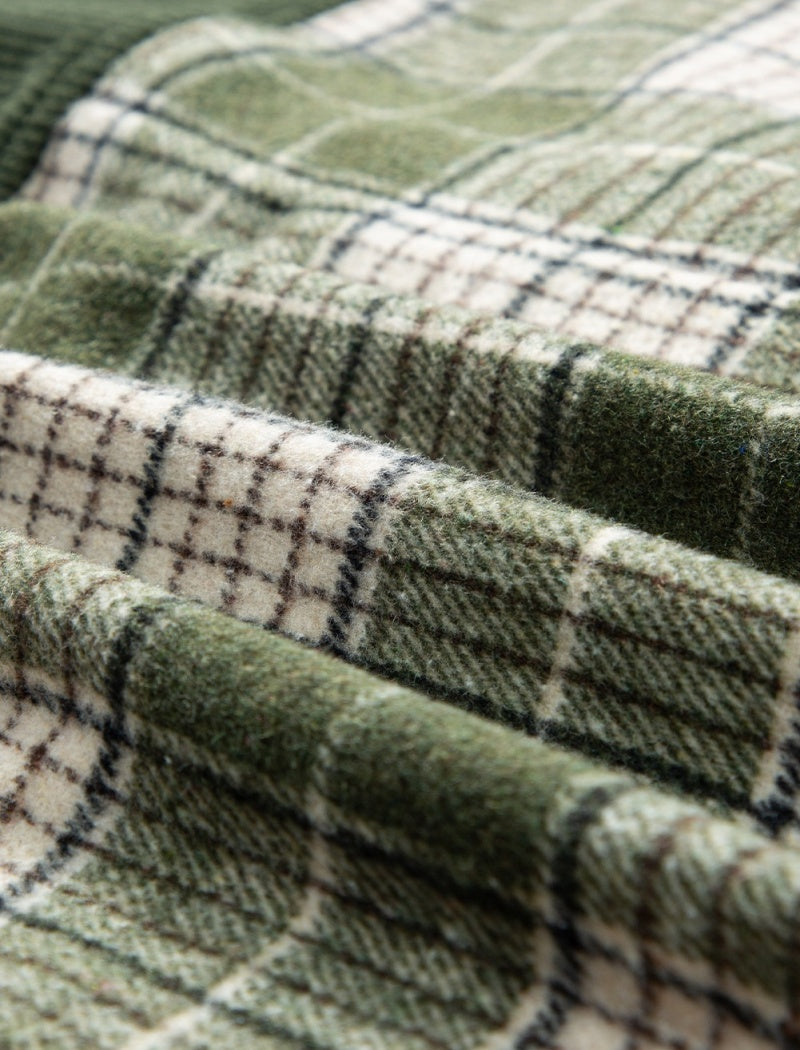 Plaid Color-Blocked Shirt Jacket