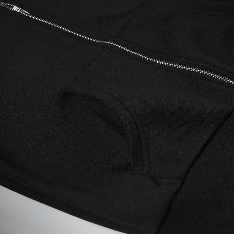 Hooded Fuzzy Patchwork Jacket