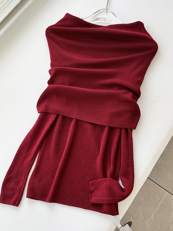 Off-Shoulder Long Sleeve Sweater