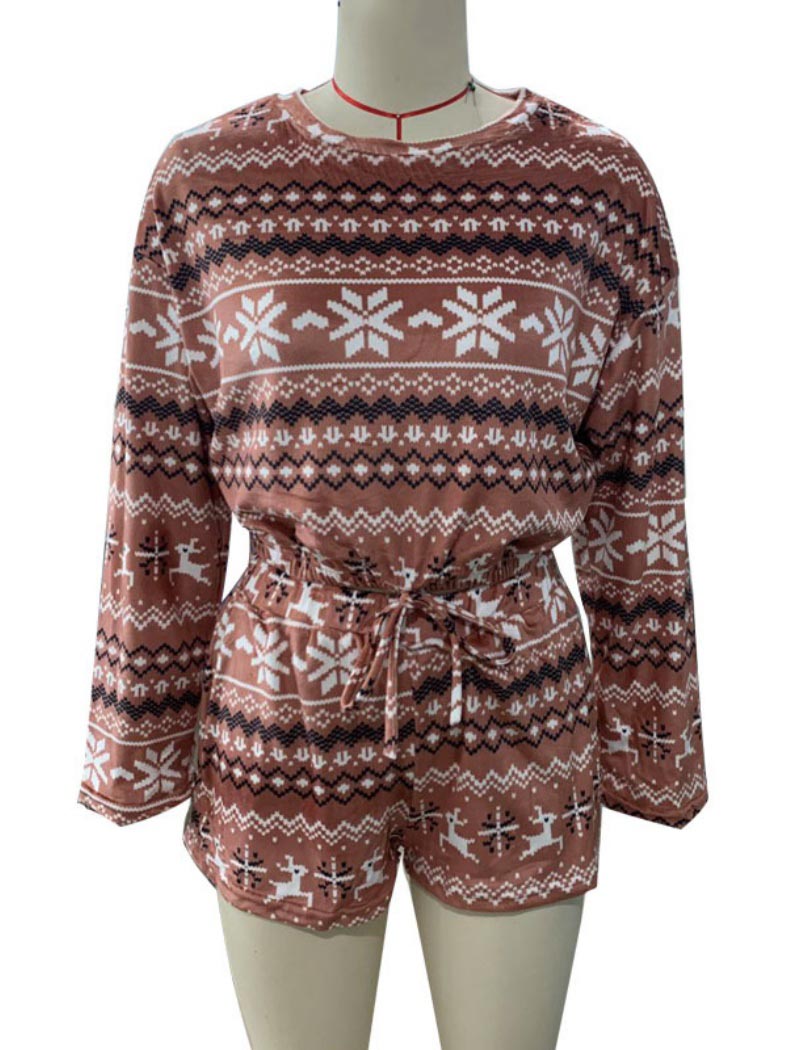 Christmas Reindeer Print Pajama Set