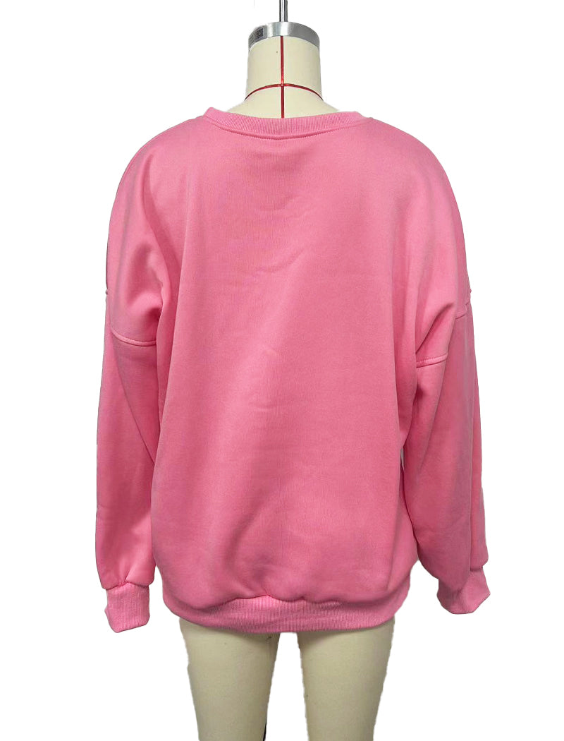 Letter Graphic Long-Sleeve Pullover