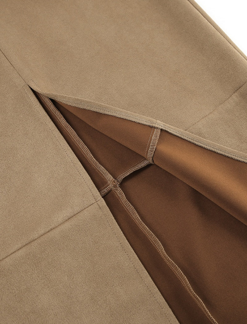 High-Slit Maxi Skirt with Fitted Waist