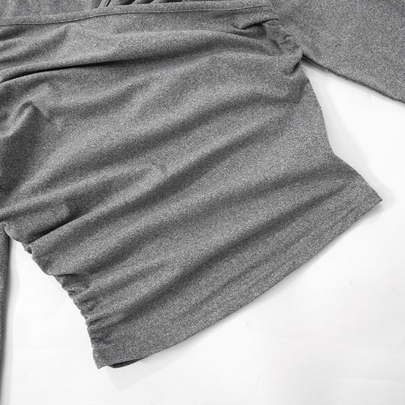 Off-Shoulder Ruched Long Sleeve Top