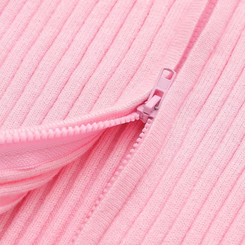 Fur-Trimmed Ribbed Cropped Jacket