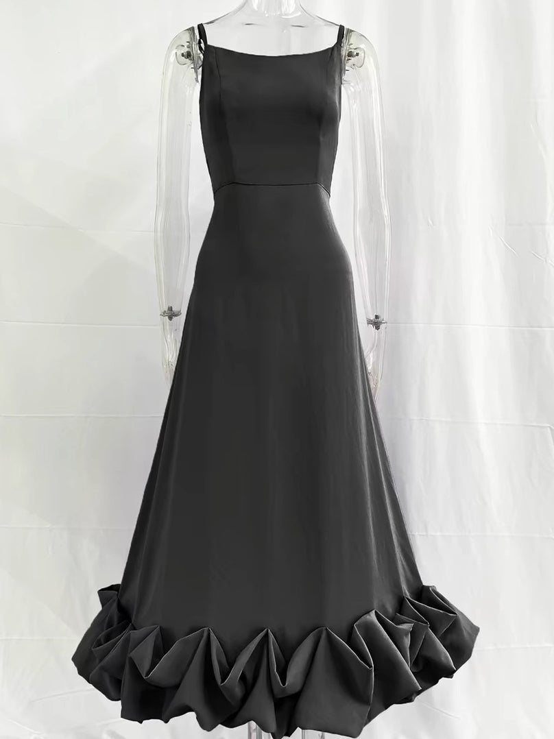 Cami Flared 3D Floral A-Line Dress